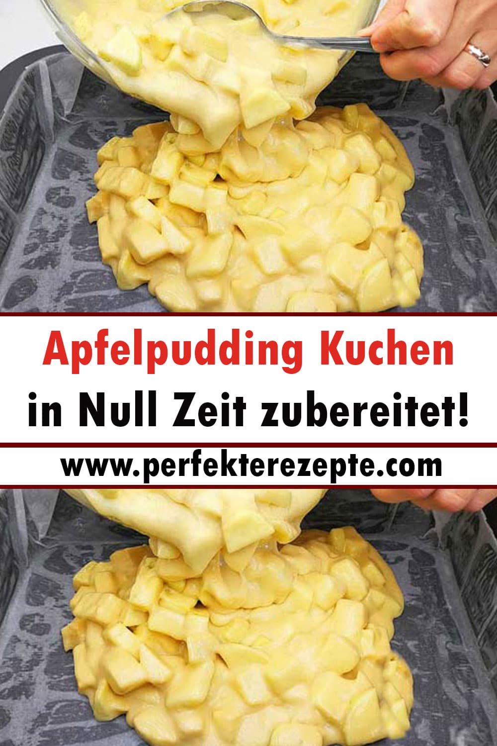 Apfelpudding Kuchen Rezept in Null Zeit zubereitet!