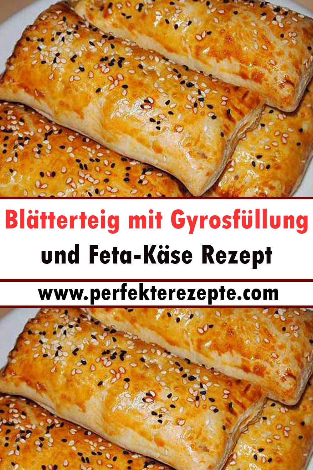 Blätterteig mit Gyrosfüllung und Feta-Käse Rezept