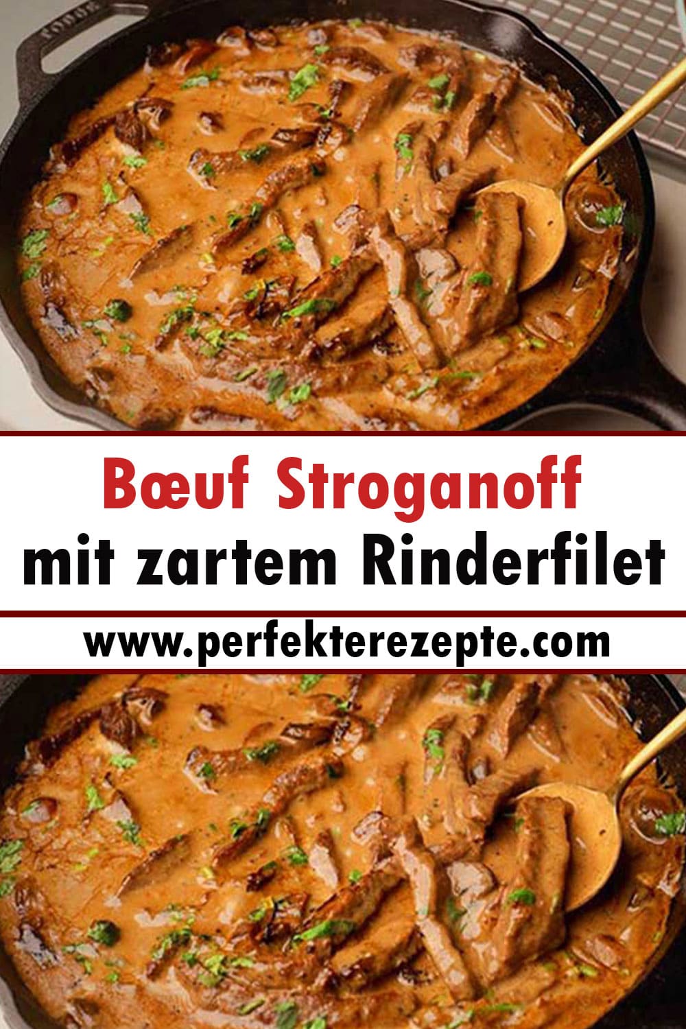 Bœuf Stroganoff mit zartem Rinderfilet Rezept