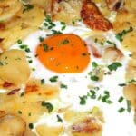 Bratkartoffeln mit Ei und Käse: einfach und lecker Rezept