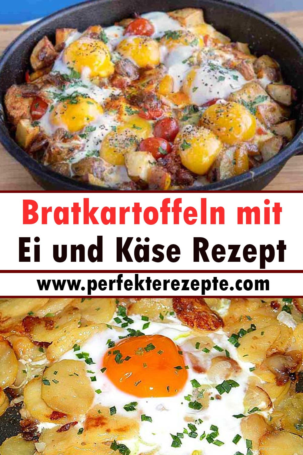 Bratkartoffeln mit Ei und Käse: einfach und lecker Rezept