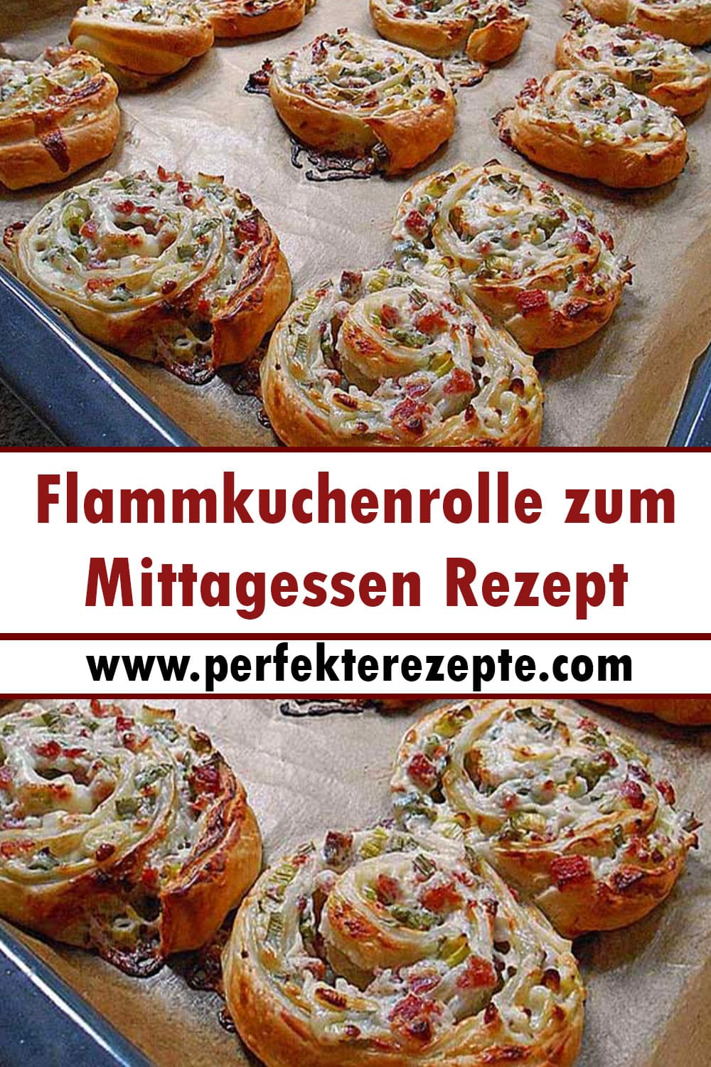 Flammkuchenrolle zum Mittagessen Rezept, sehr einfach!