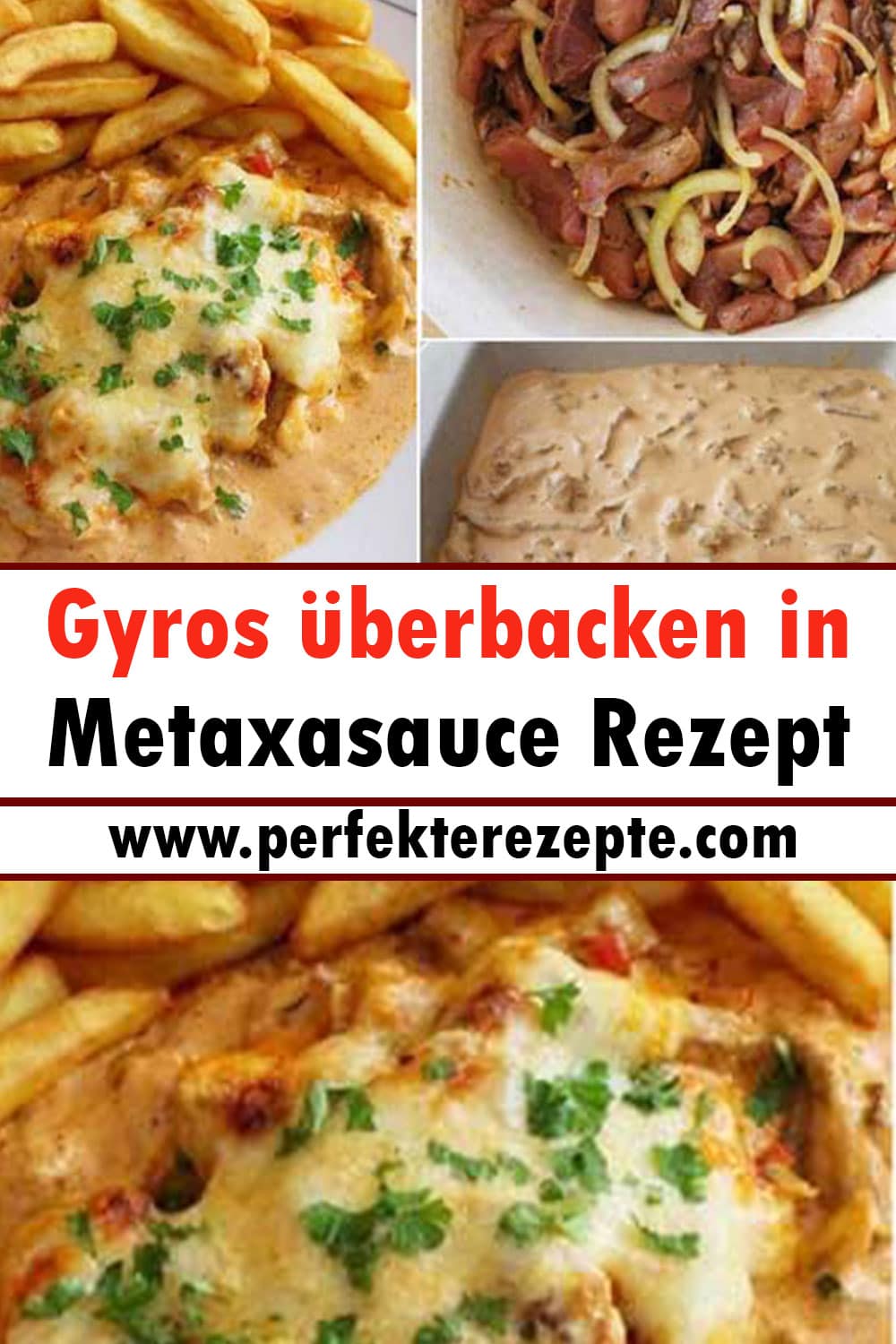 Gyros überbacken in Metaxasauce Rezept zum Abendessen!