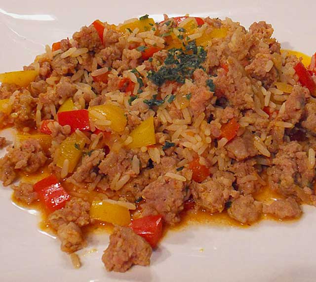 Hackfleischpfanne mit Paprika und Reis Rezept Ein Tolles Gericht!