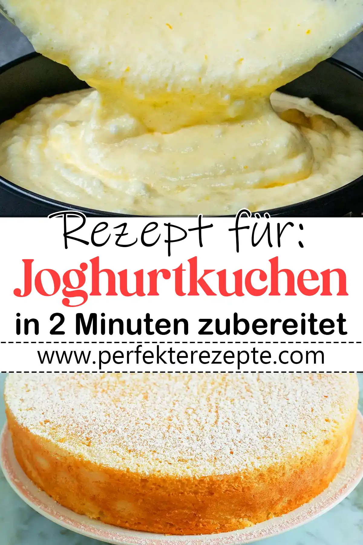 Joghurtkuchen Rezept in 2 Minuten zubereitet, ein Tassenrezept!