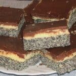Mohnkuchen mit Vanillecreme und Schoko, leckerer Blechkuchen Rezept