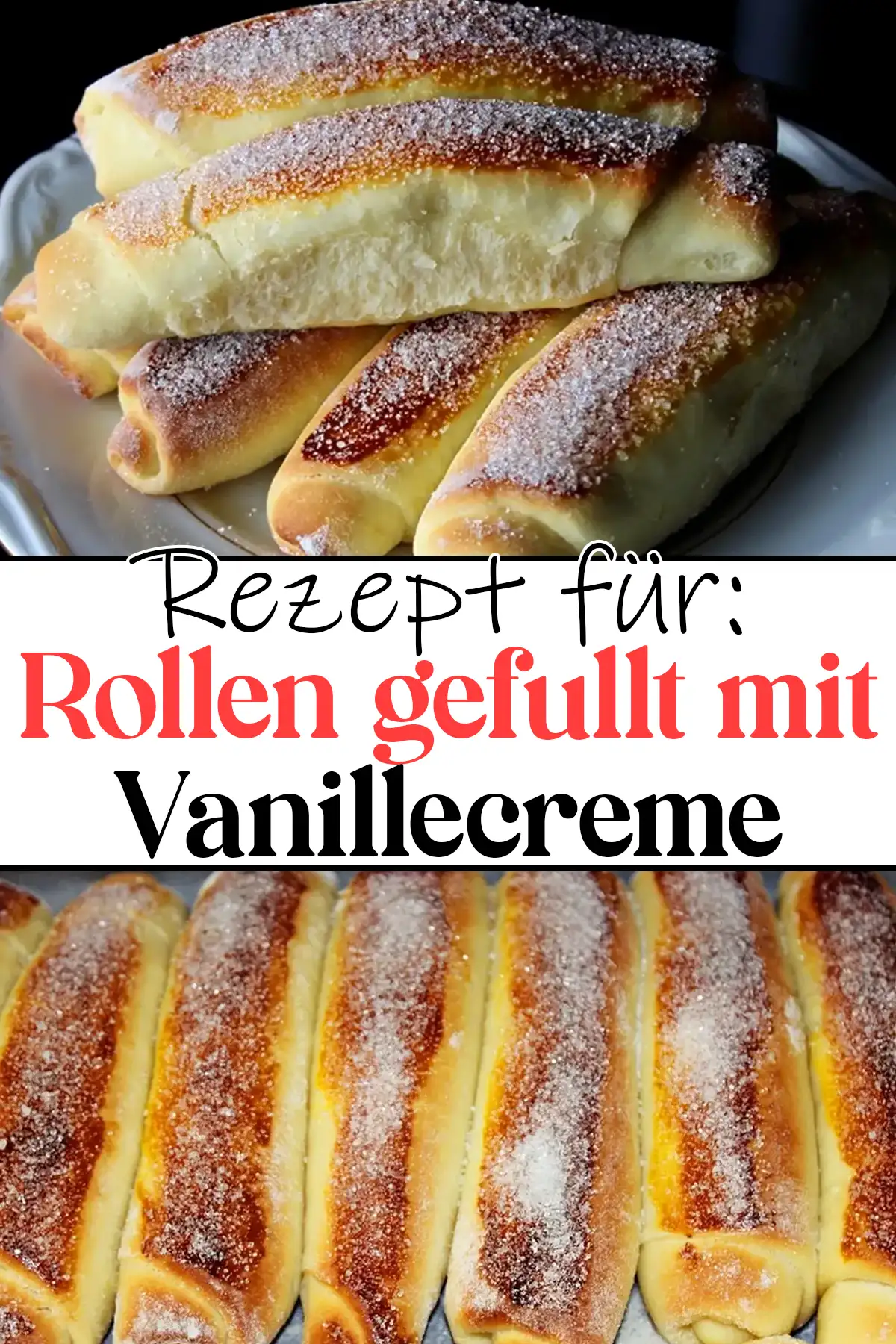 Rollen gefullt mit Vanillecreme Rezept, ein Traum !