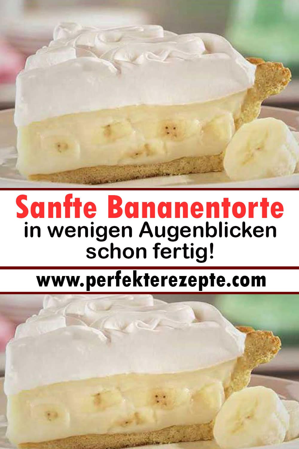 Sanfte Bananentorte Rezept,in wenigen Augenblicken schon fertig!