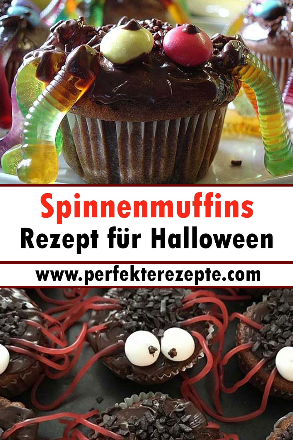 Spinnenmuffins Rezept für Halloween - Schnelle und Einfache Rezepte