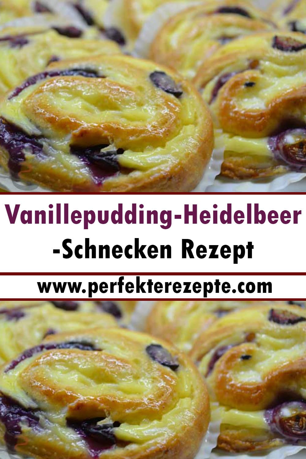 Vanillepudding-Heidelbeer-Schnecken Rezept