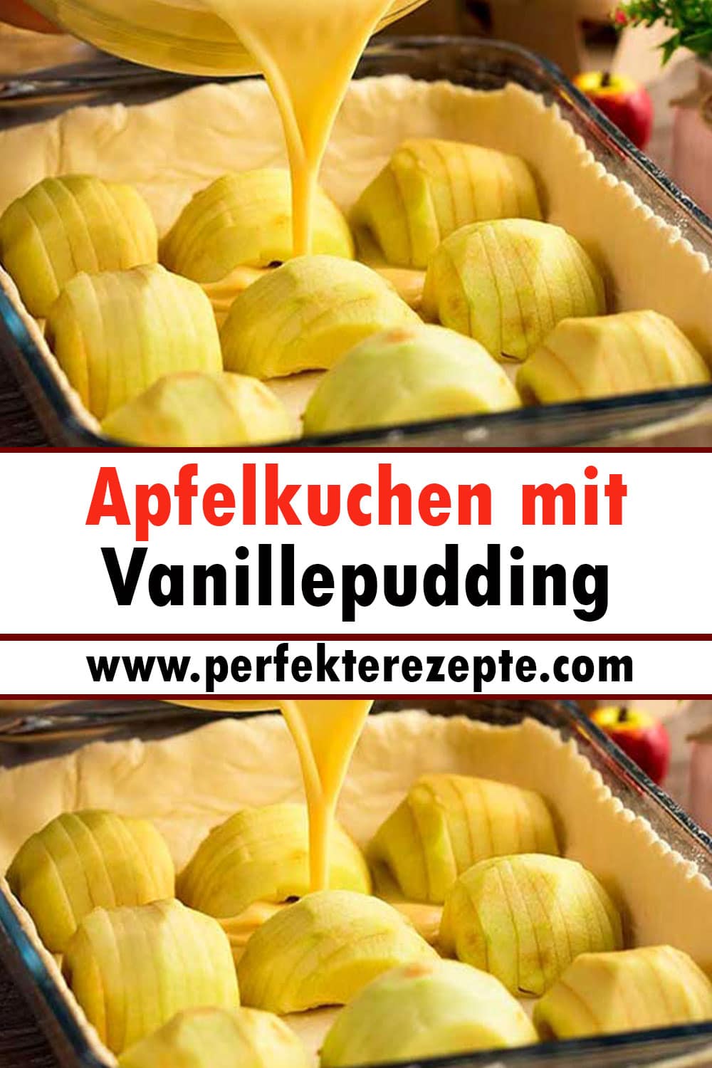 Apfelkuchen mit Vanillepudding Rezept