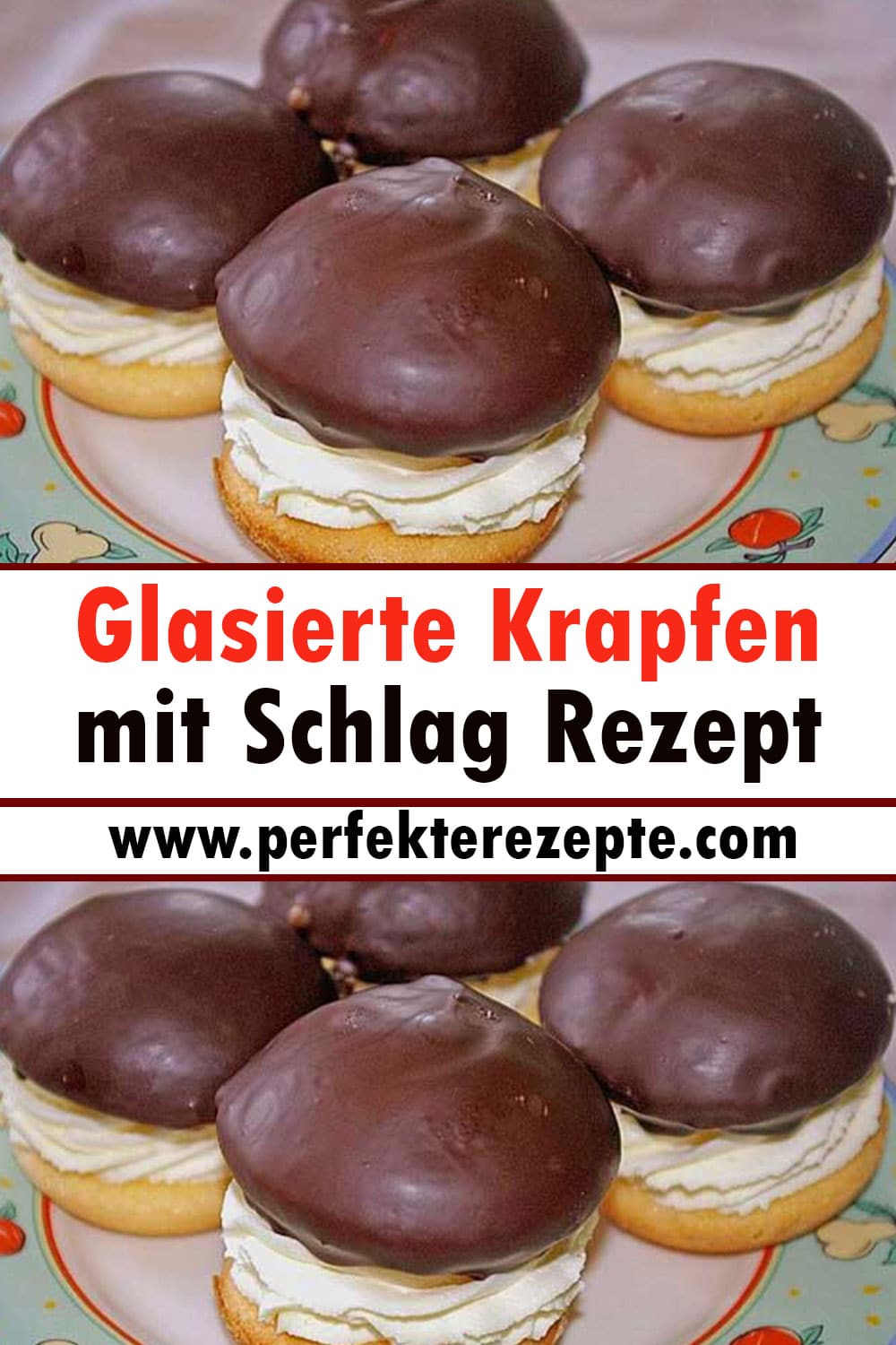 Glasierte Krapfen mit Schlag Rezept