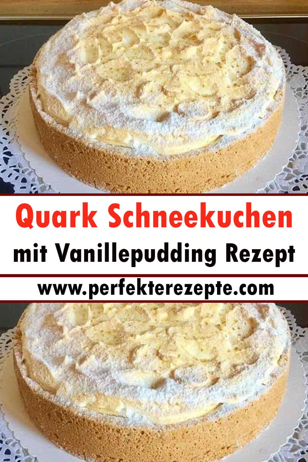 Quark Schneekuchen mit Vanillepudding Rezept