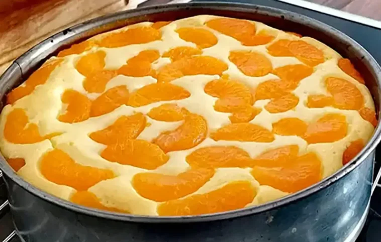 Schneller Quarkkuchen ohne Boden mit Mandarinen - käsekuchen