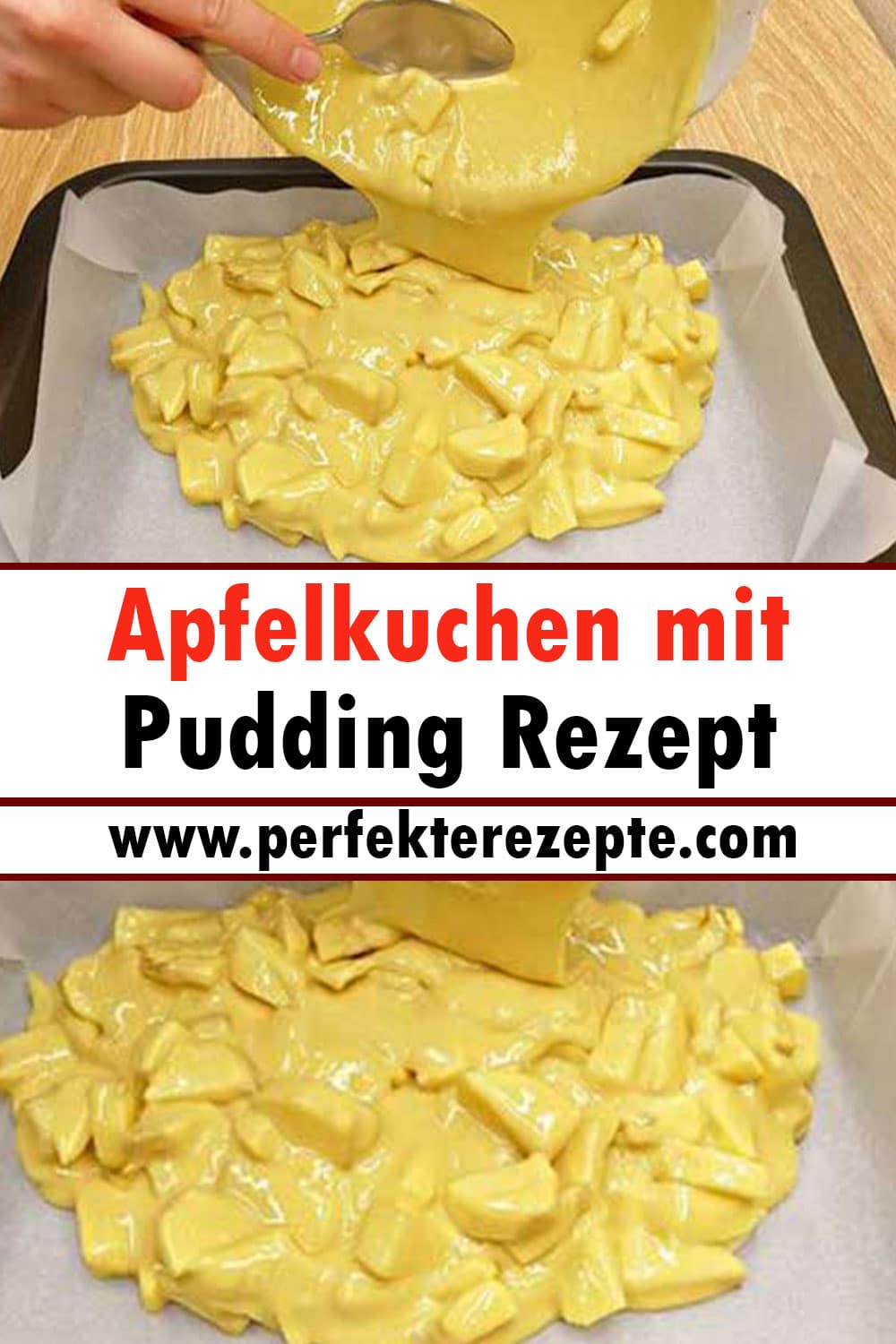 Apfelkuchen mit Pudding Rezept