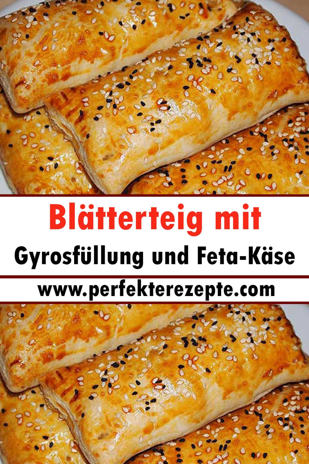 Blätterteig mit Gyrosfüllung und Feta-Käse Rezept