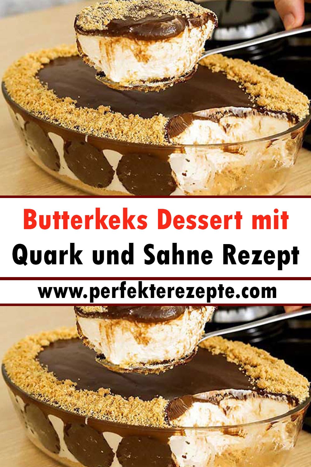 Butterkeks Dessert mit Quark und Sahne Rezept