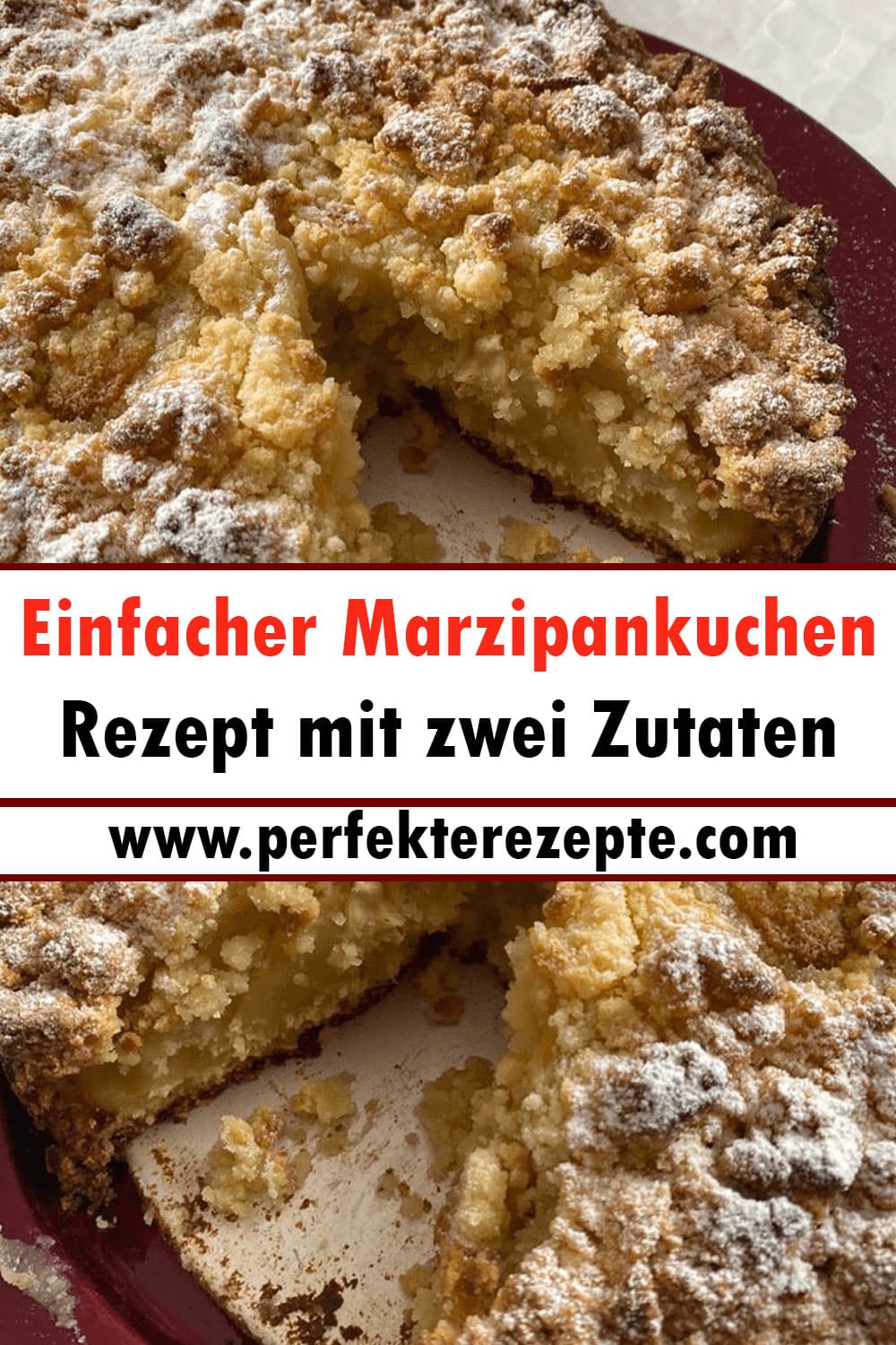 Einfacher Marzipankuchen Rezept mit zwei Zutaten