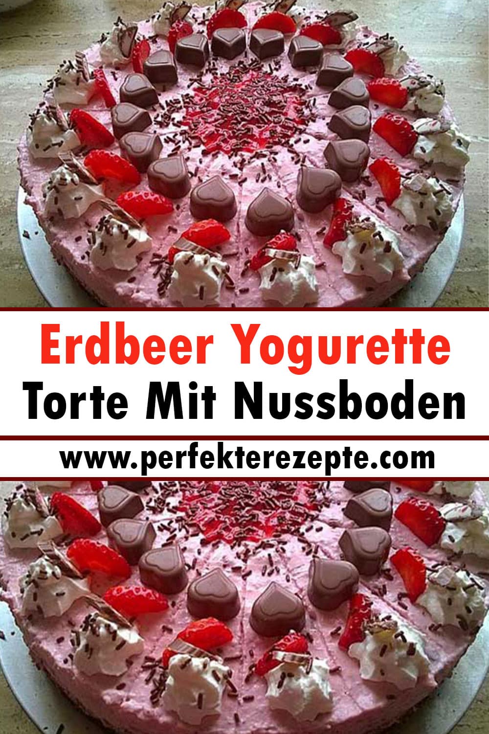 Erdbeer Yogurette Torte Mit Nussboden Rezept