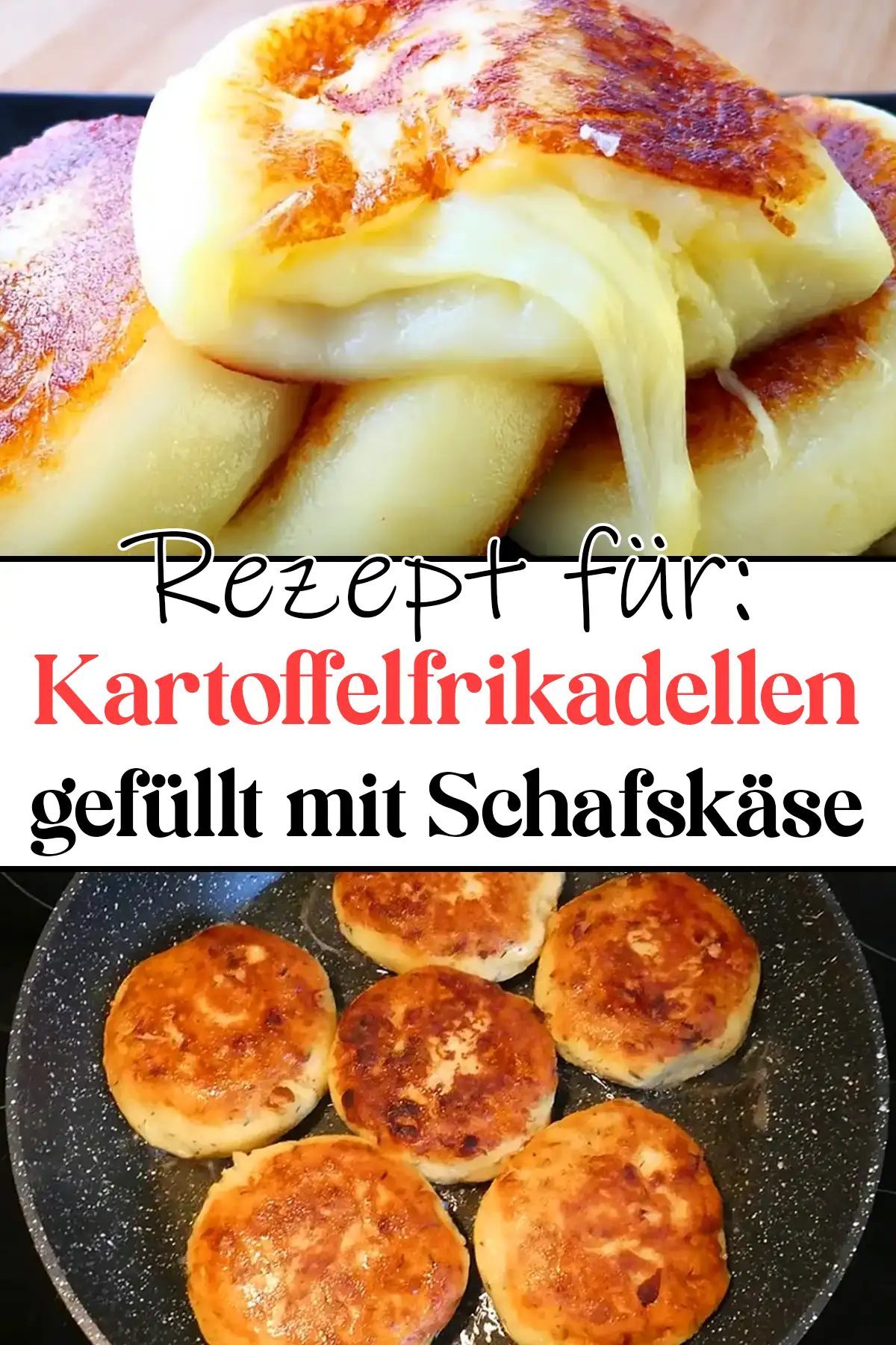 Kartoffelfrikadellen gefüllt mit Schmelzkäse Rezept