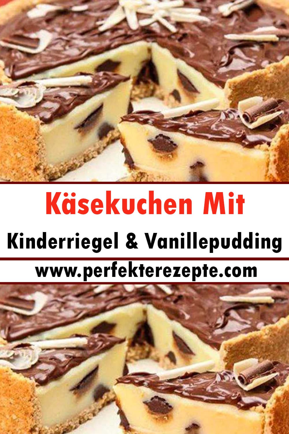 Käsekuchen Mit Kinderriegel & Vanillepudding Rezept