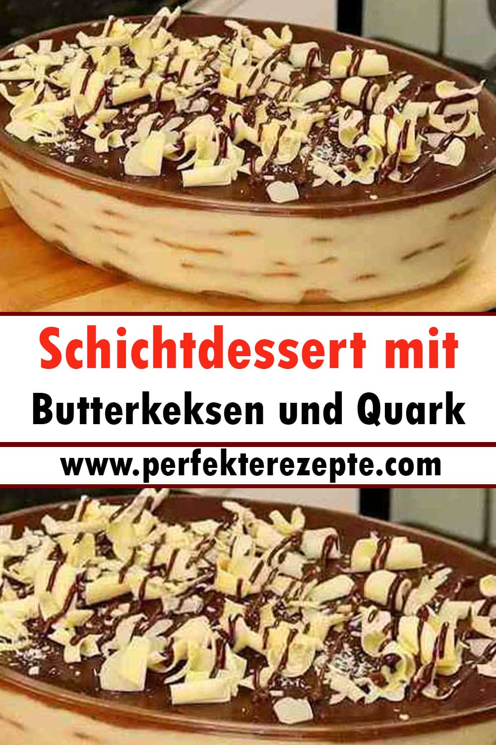 Schichtdessert mit Butterkeksen und Quark Rezept