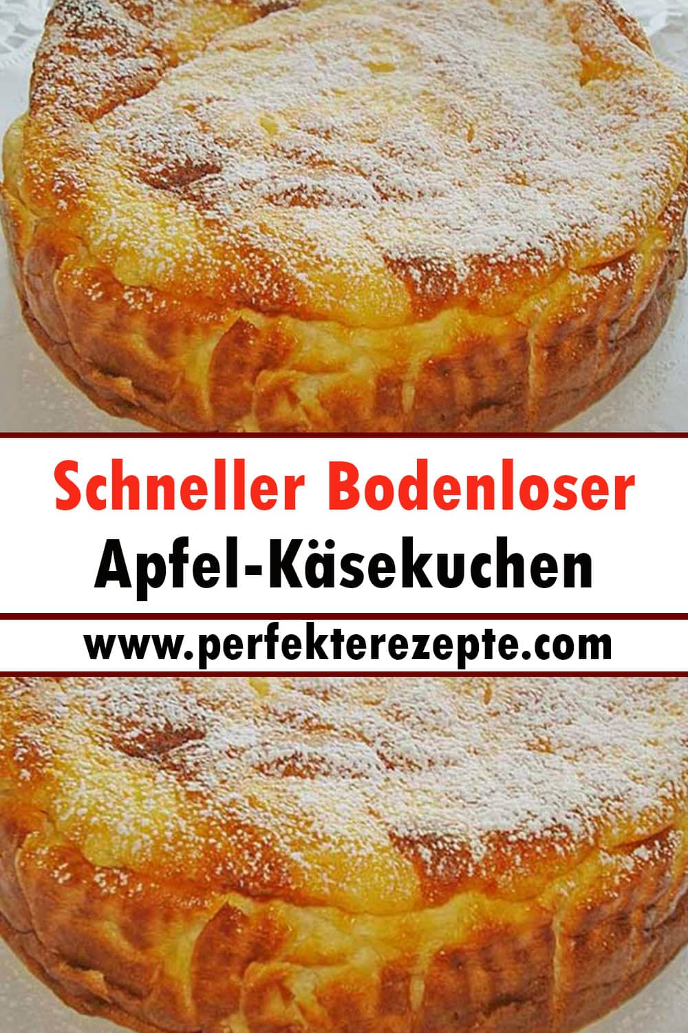 Schneller Bodenloser Apfel-Käsekuchen Rezept