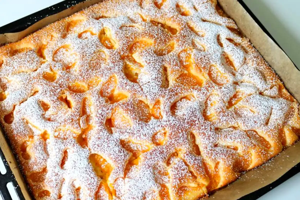 12 Esslöffel Blechkuchen Rezept in 10 Minuten fertig, inklusive Backzeit