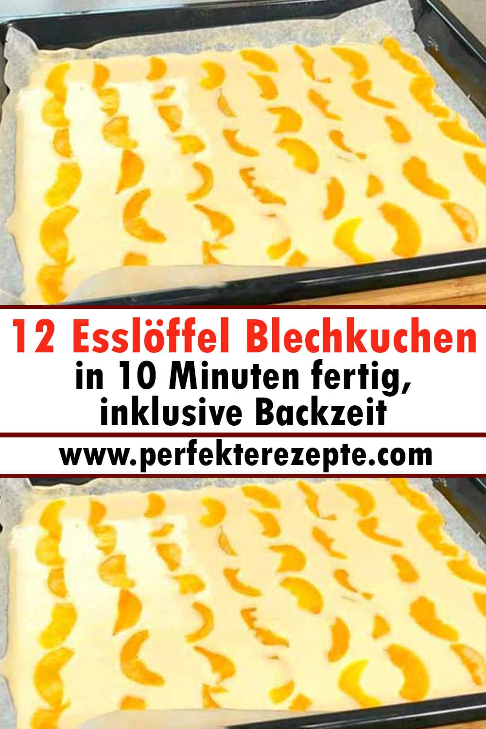 12 Esslöffel Blechkuchen Rezept in 10 Minuten fertig, inklusive Backzeit