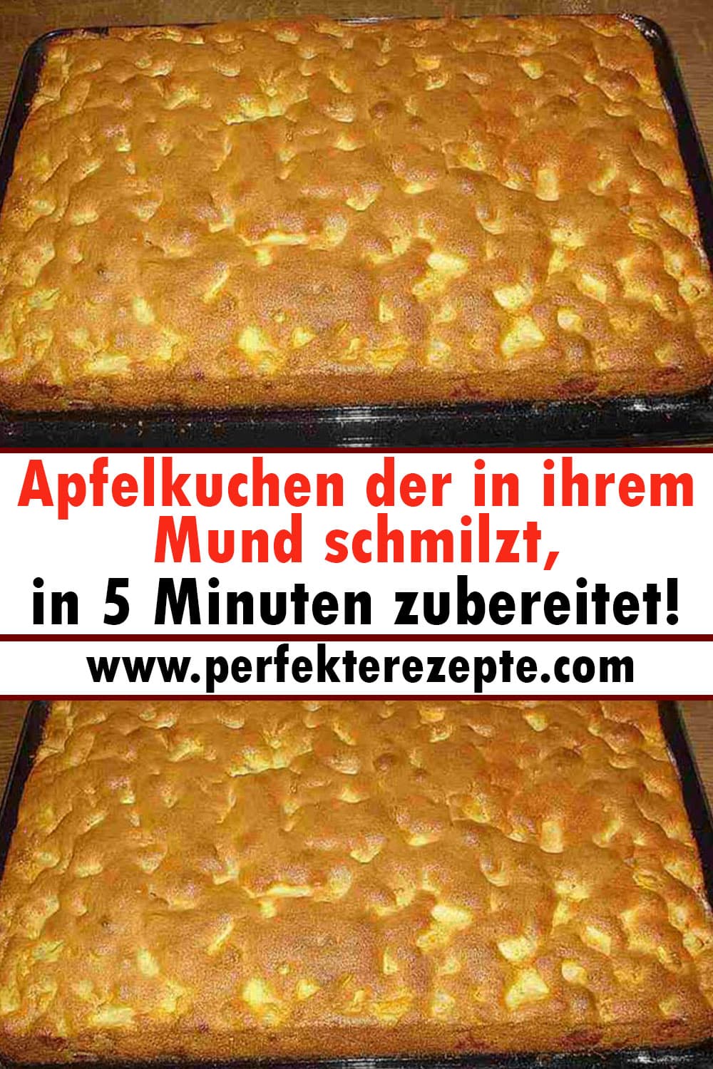 Apfelkuchen der in ihrem Mund schmilzt, in 5 Minuten zubereitet!