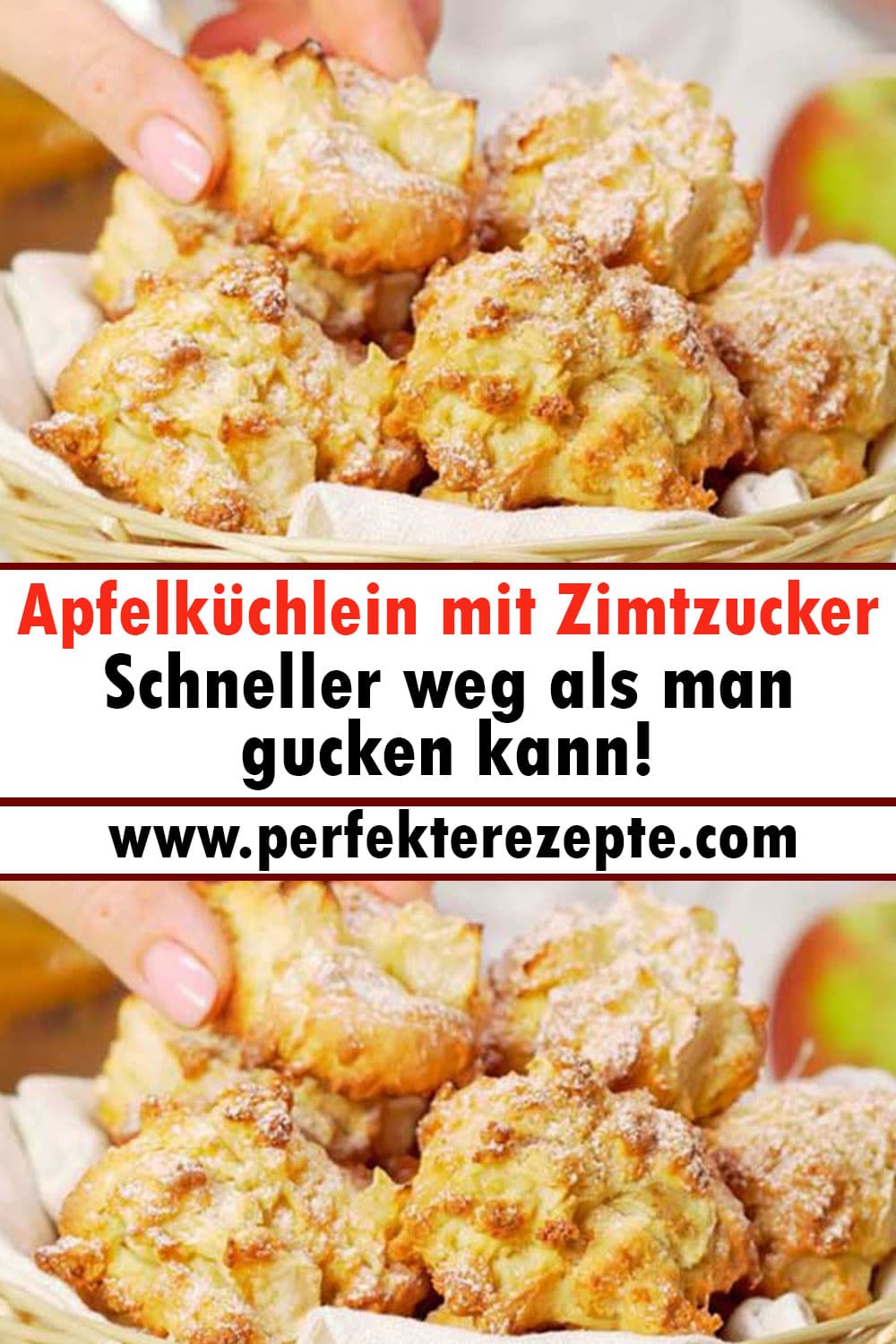 Apfelküchlein mit Zimtzucker Rezept, schneller weg als man gucken kann!