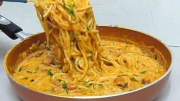 Champignons Spaghetti aus der Pfanne Rezept