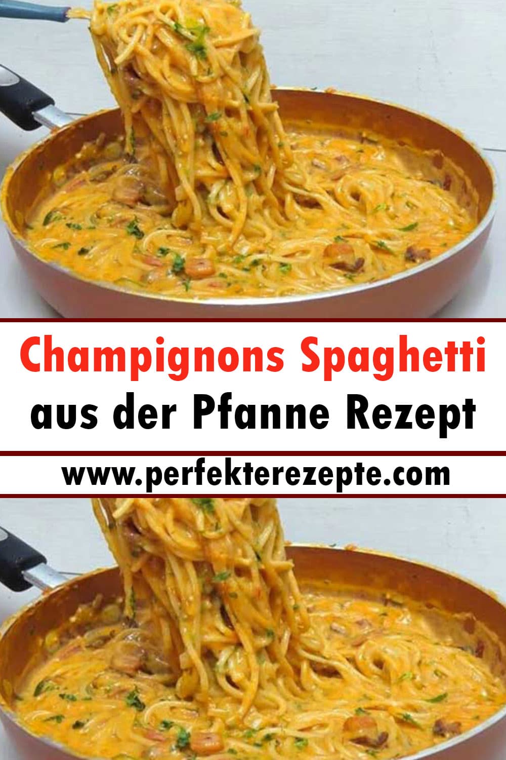 Champignons Spaghetti aus der Pfanne Rezept