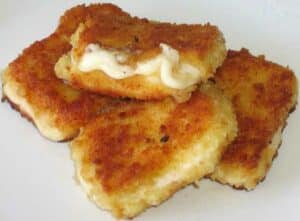 Gebratener Schafskäse mit Spinat Rezept