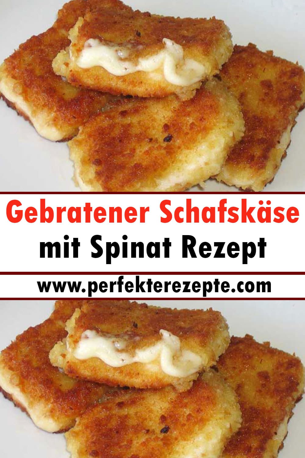 Gebratener Schafskäse mit Spinat Rezept
