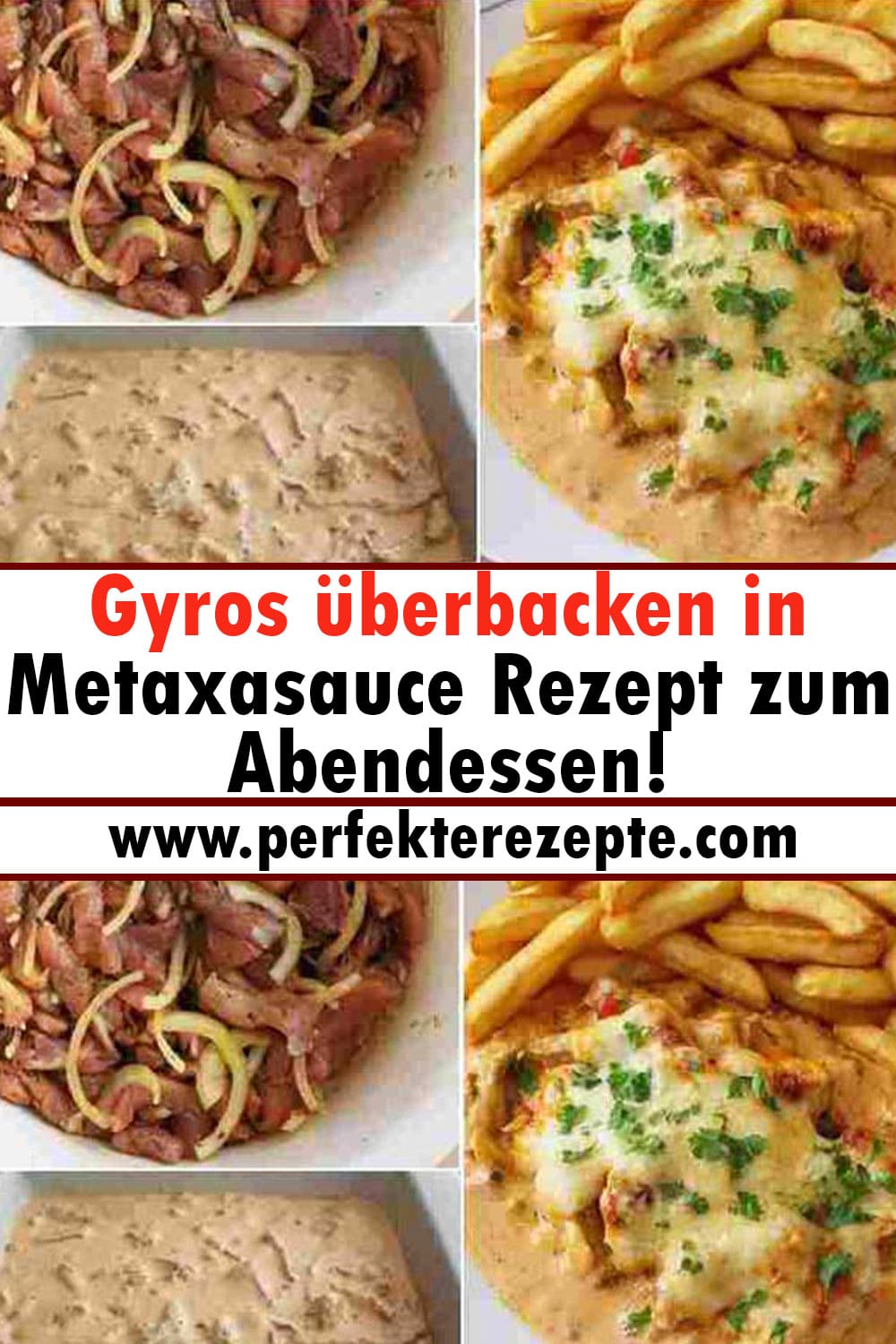 Gyros überbacken in Metaxasauce Rezept zum Abendessen!