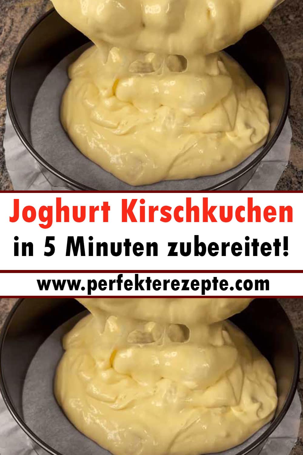 Joghurt Kirschkuchen Rezept in 5 Minuten zubereitet!