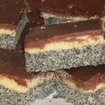 Mohnkuchen mit Vanillecreme und Schoko Rezept (leckerer Blechkuchen, schmeckt lecker, gelingt immer)