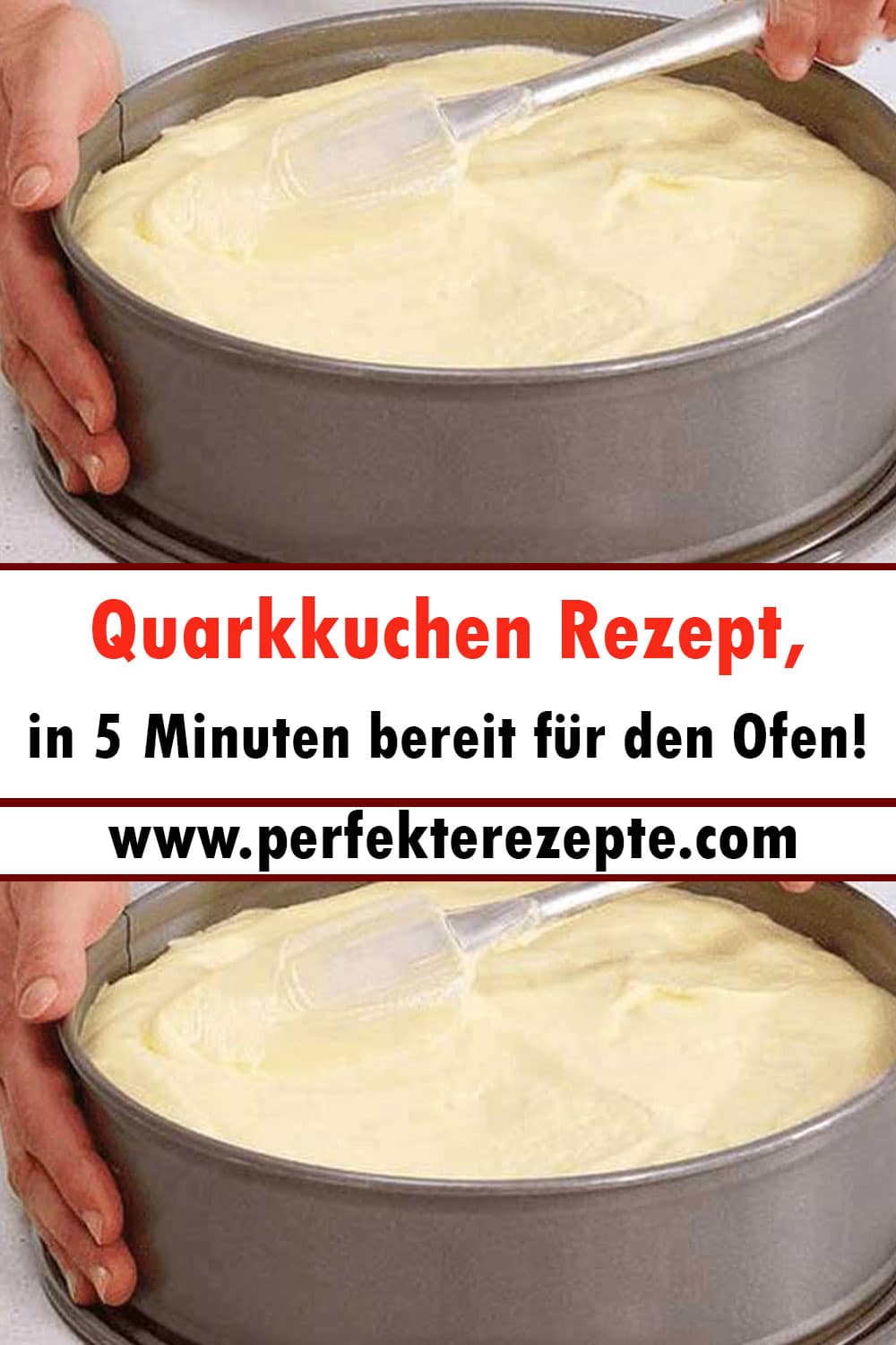 Quarkkuchen Rezept, in 5 Minuten bereit für den Ofen!