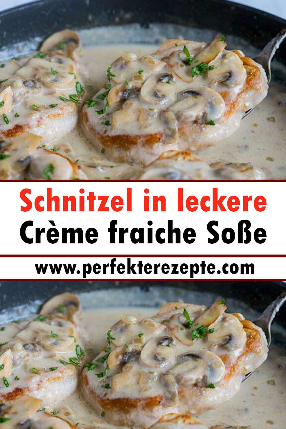 Schnitzel in leckere Crème fraiche Soße Rezept