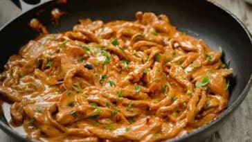 Schnitzelstreifen In Senfsahnesosse Rezept, Schnelles Abendessen