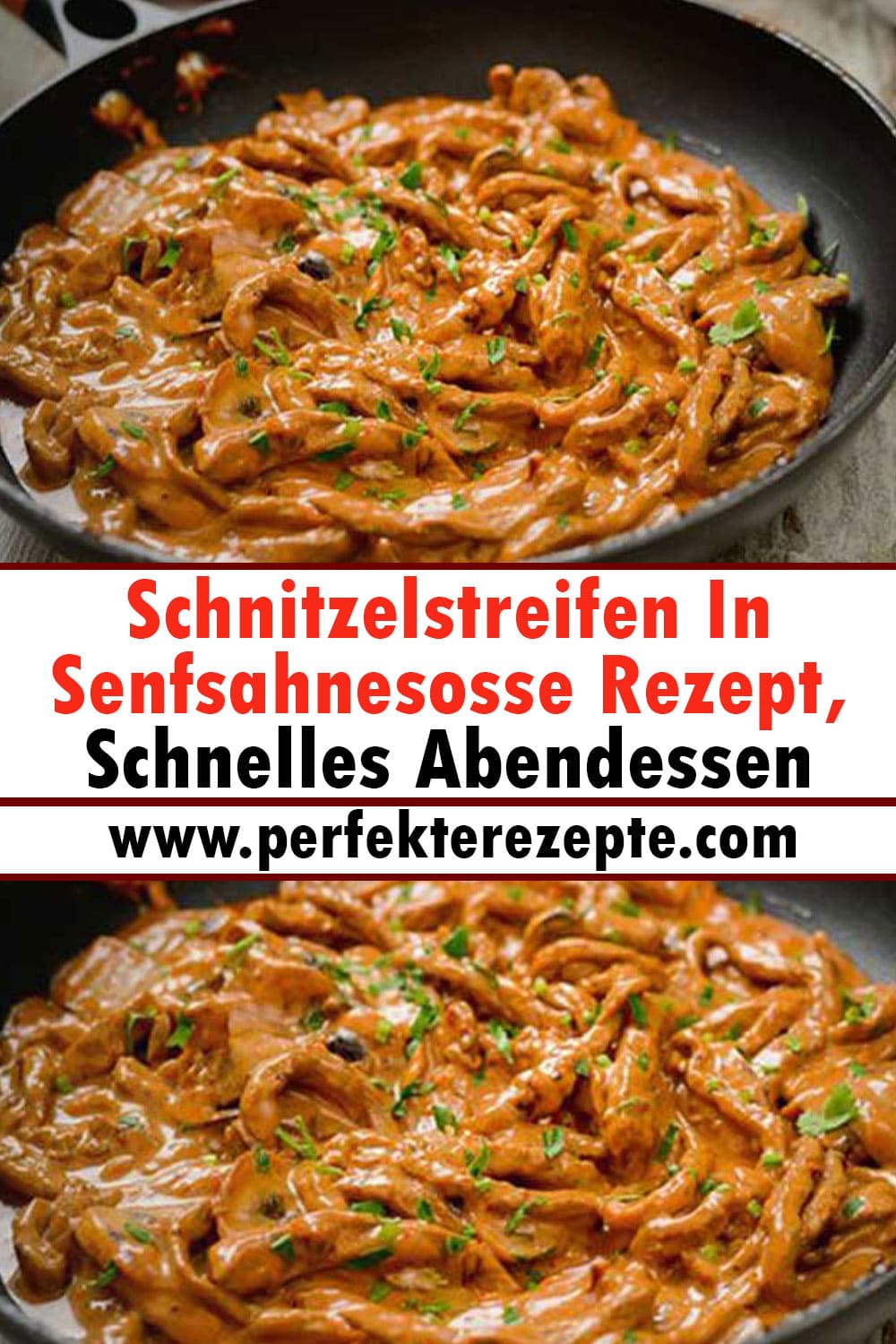 Schnitzelstreifen In Senfsahnesosse Rezept, Schnelles Abendessen