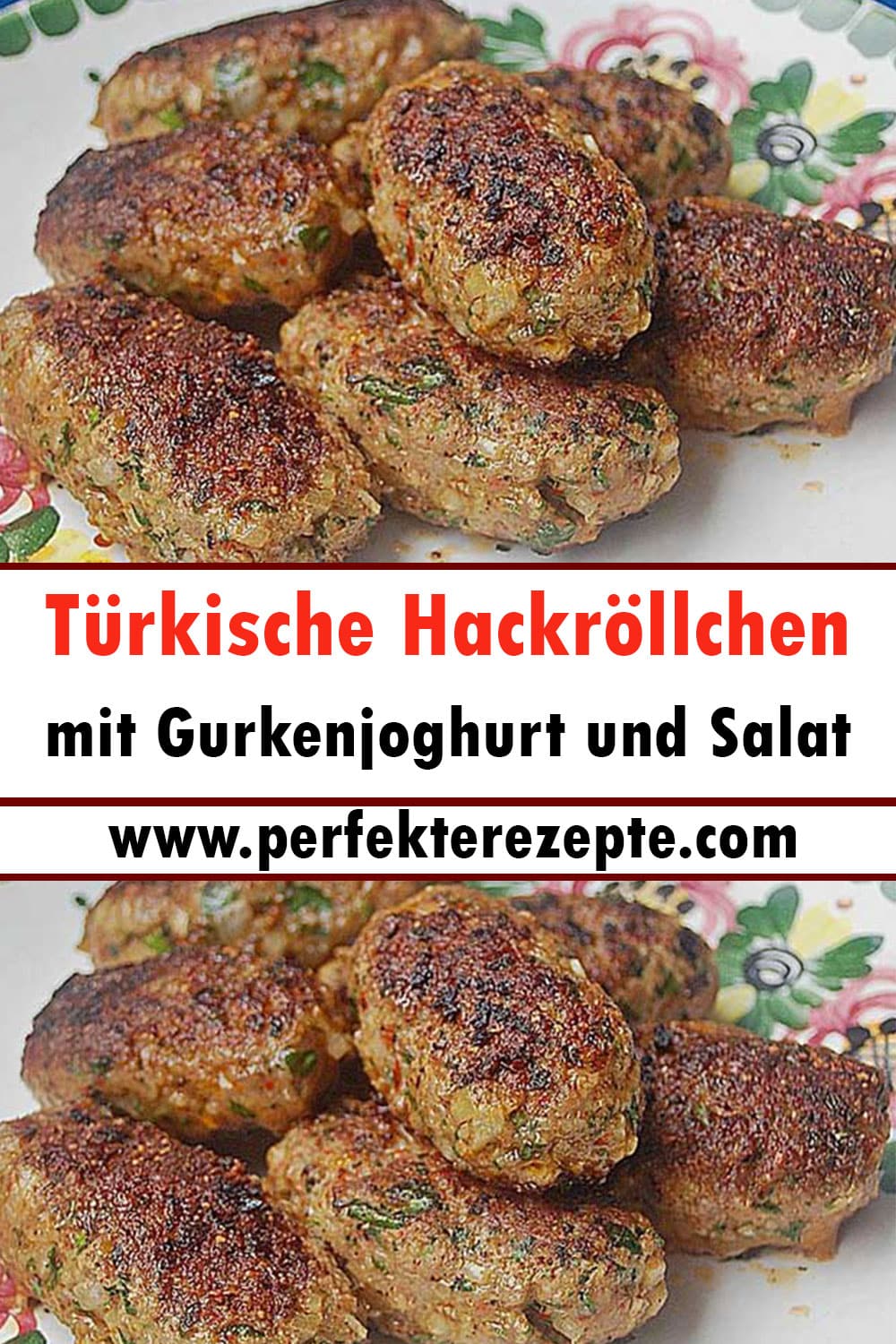 Türkische Hackröllchen mit Gurkenjoghurt und Salat Rezept: Einfach Nur Lecker