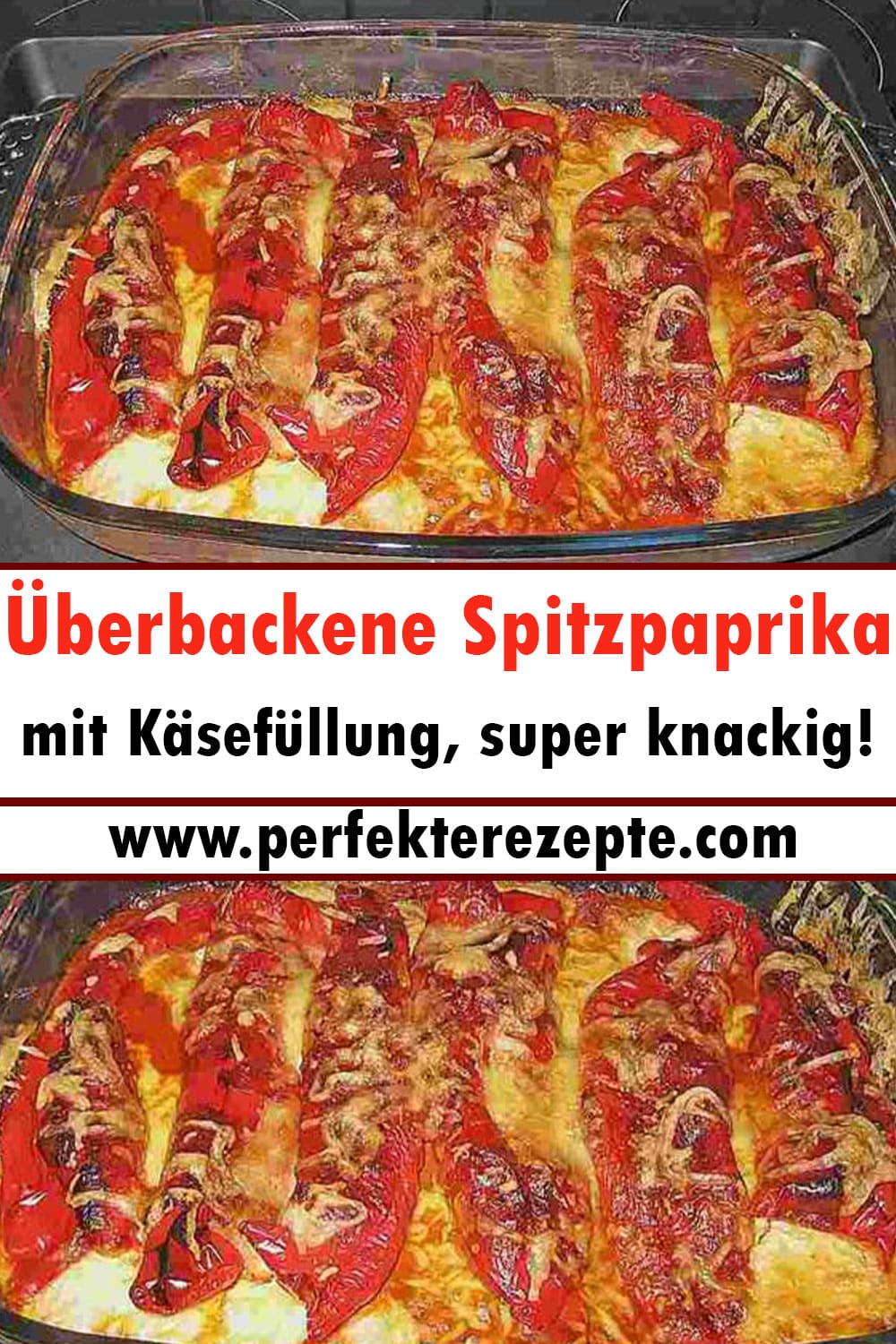 Überbackene Spitzpaprika mit Käsefüllung Rezept, super knackig!