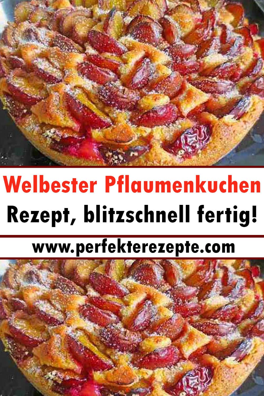 Welbester Pflaumenkuchen Rezept, blitzschnell fertig!