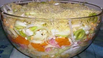 24 Stunden Schichtsalat mit Ananas und Mandarinen Rezept