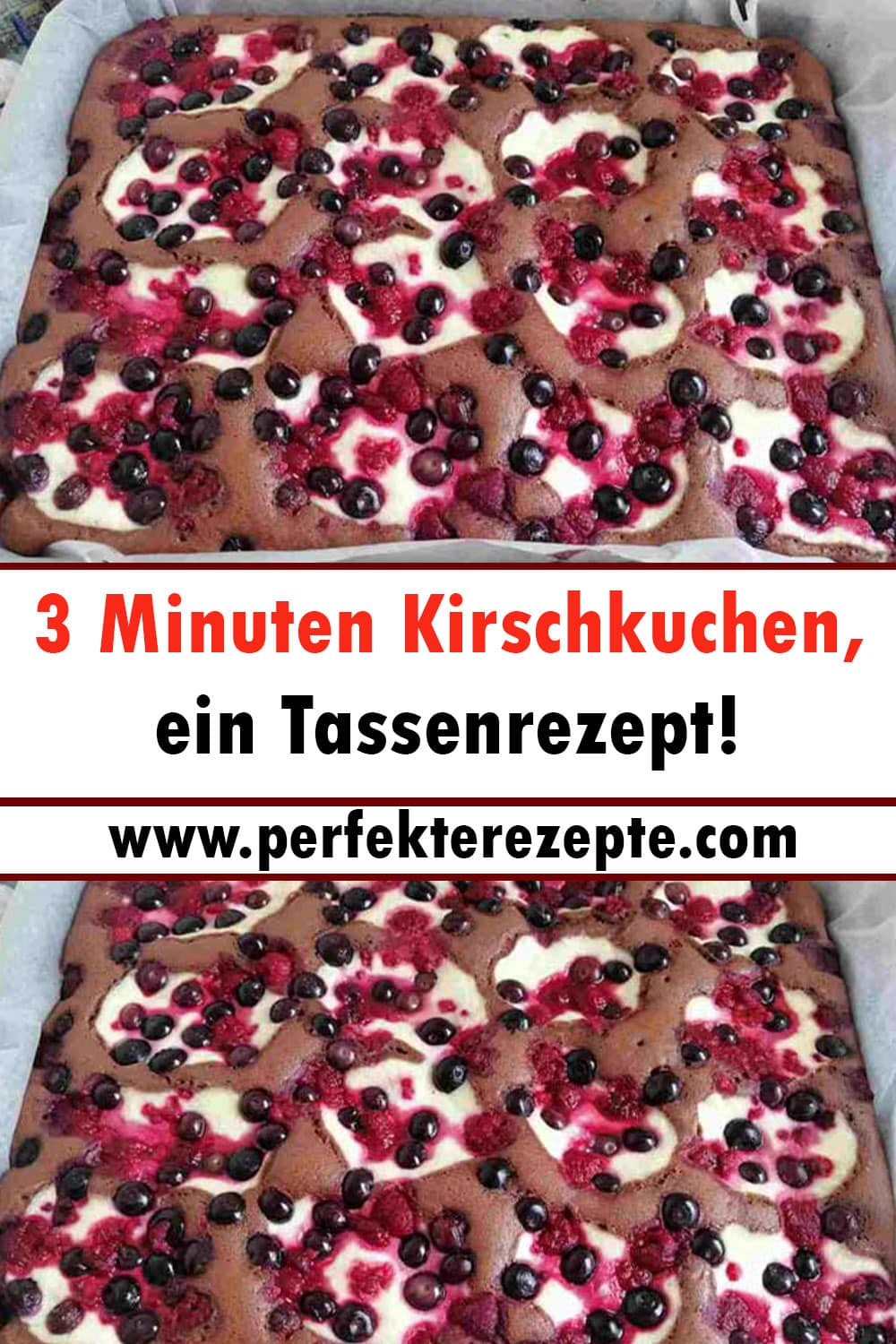 3 Minuten Kirschkuchen Rezept, ein Tassenrezept!