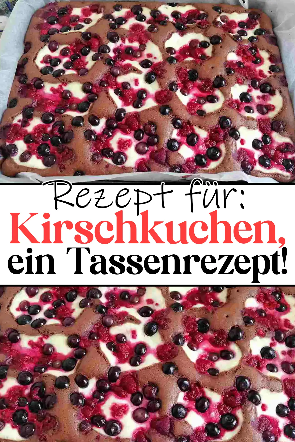 3 Minuten Kirschkuchen Rezept, ein Tassenrezept!