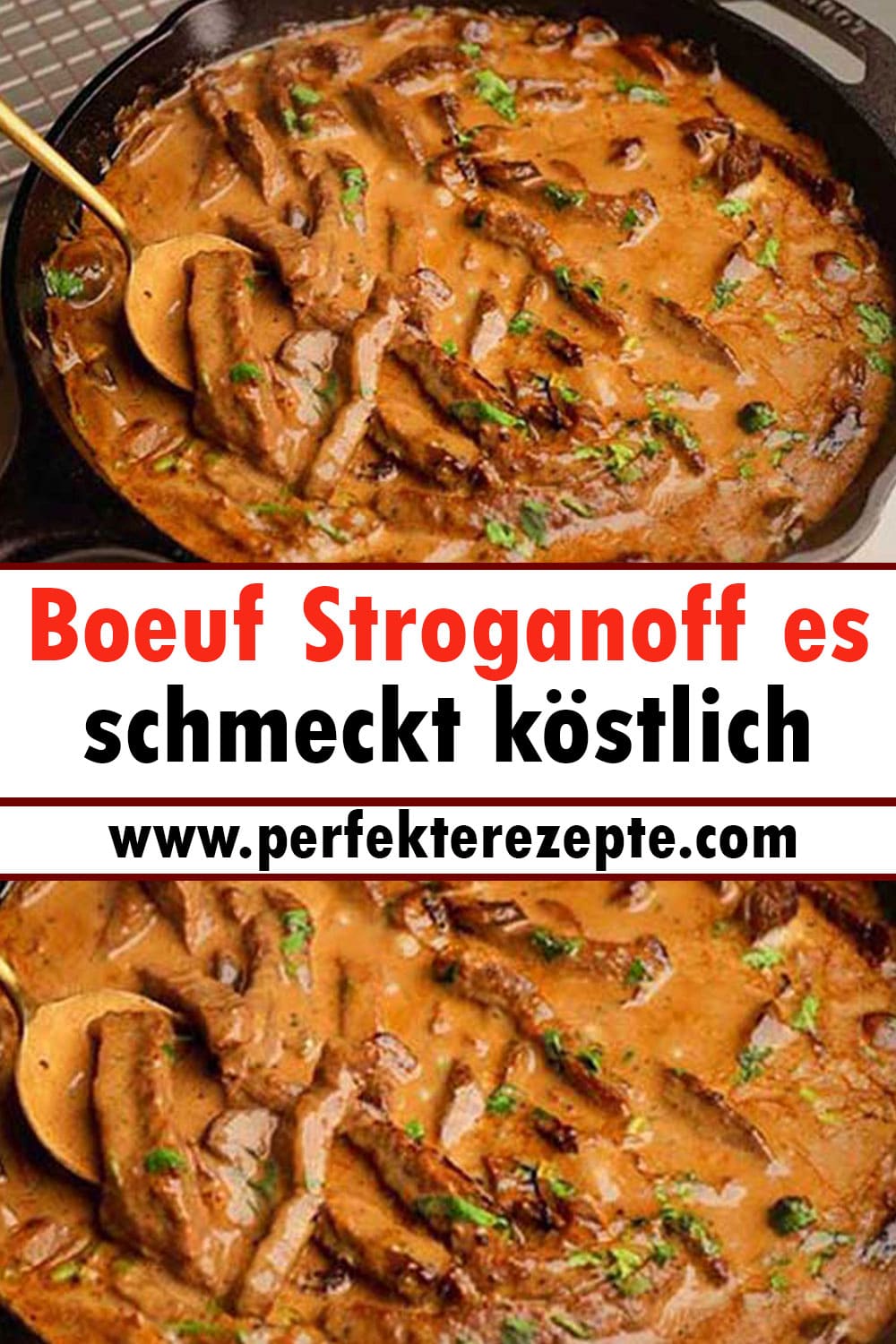 Boeuf Stroganoff es schmeckt köstlich Rezept