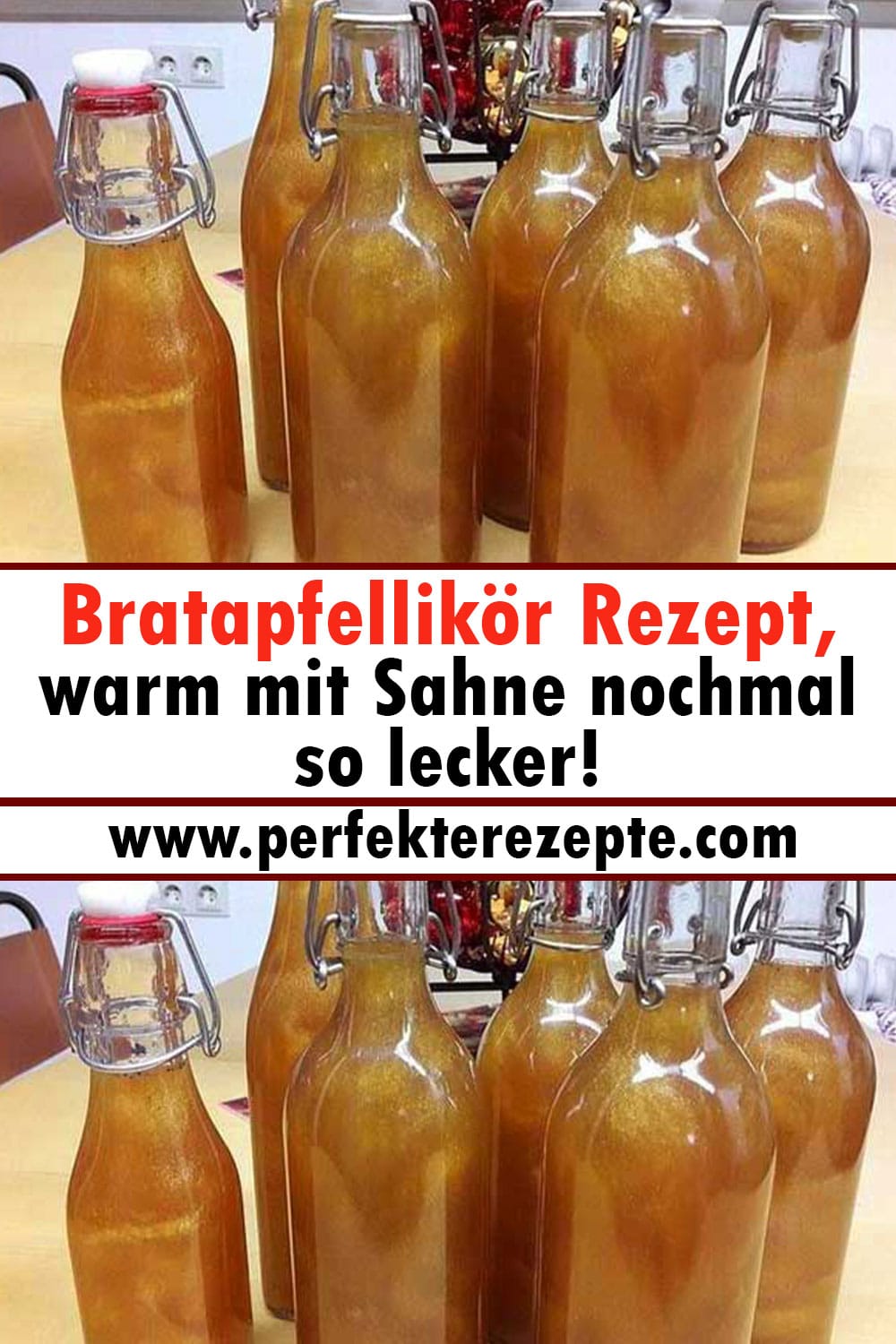 Bratapfellikör Rezept, warm mit Sahne nochmal so lecker!